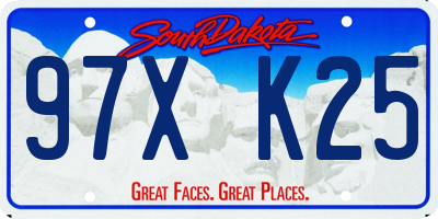 SD license plate 97XK25