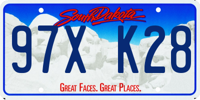 SD license plate 97XK28