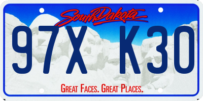 SD license plate 97XK30