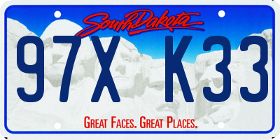 SD license plate 97XK33