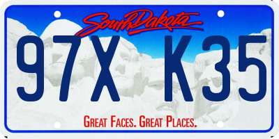 SD license plate 97XK35