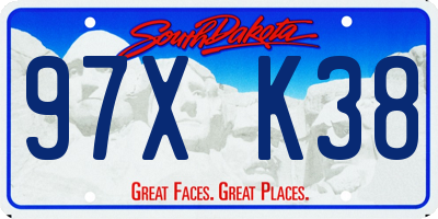 SD license plate 97XK38