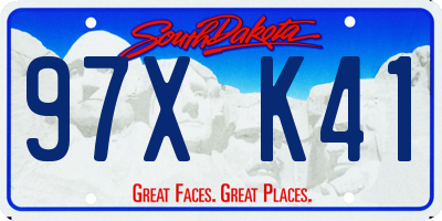 SD license plate 97XK41