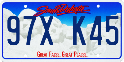 SD license plate 97XK45