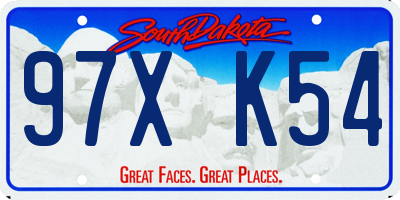 SD license plate 97XK54