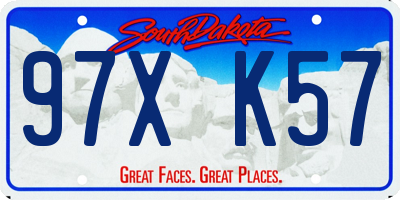 SD license plate 97XK57