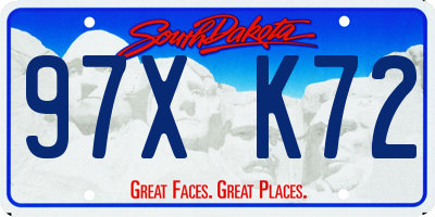 SD license plate 97XK72