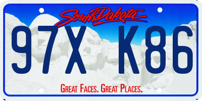 SD license plate 97XK86