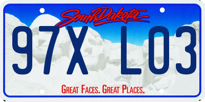 SD license plate 97XL03