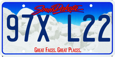 SD license plate 97XL22