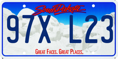 SD license plate 97XL23