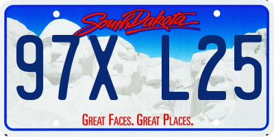 SD license plate 97XL25