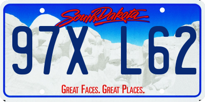 SD license plate 97XL62