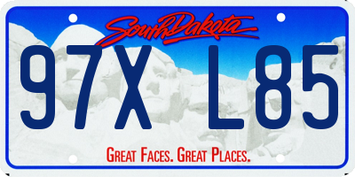 SD license plate 97XL85