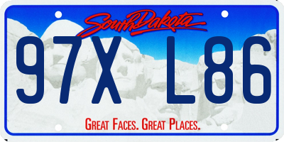 SD license plate 97XL86