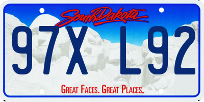 SD license plate 97XL92