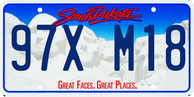 SD license plate 97XM18