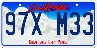 SD license plate 97XM33