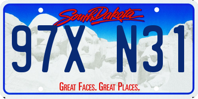 SD license plate 97XN31