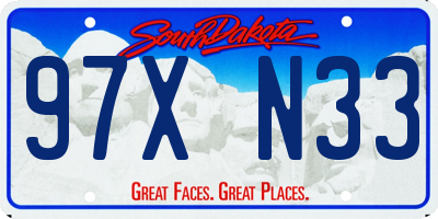 SD license plate 97XN33