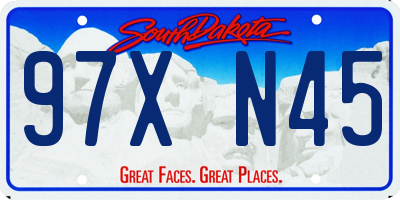 SD license plate 97XN45