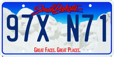 SD license plate 97XN71