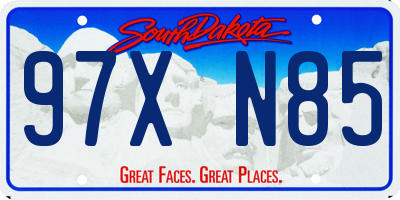 SD license plate 97XN85
