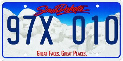 SD license plate 97XO10