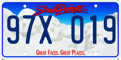 SD license plate 97XO19