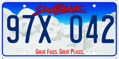 SD license plate 97XO42