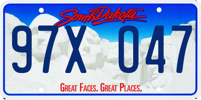 SD license plate 97XO47