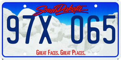 SD license plate 97XO65