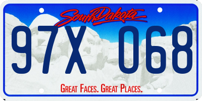 SD license plate 97XO68