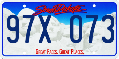 SD license plate 97XO73