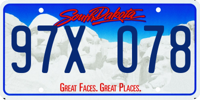 SD license plate 97XO78