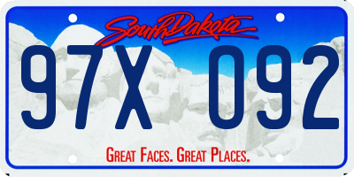 SD license plate 97XO92