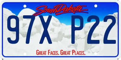 SD license plate 97XP22