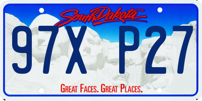 SD license plate 97XP27