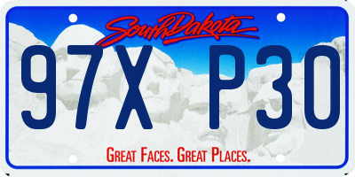 SD license plate 97XP30