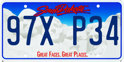 SD license plate 97XP34