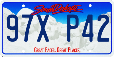 SD license plate 97XP42