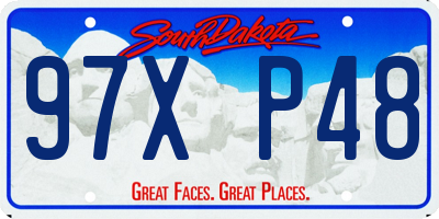 SD license plate 97XP48
