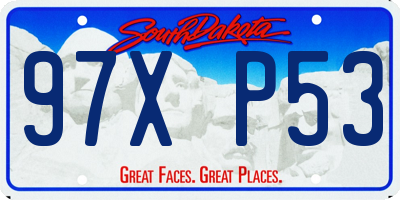 SD license plate 97XP53