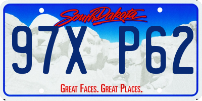 SD license plate 97XP62