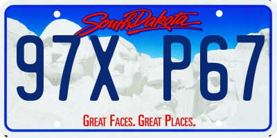 SD license plate 97XP67