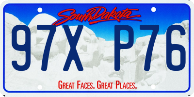 SD license plate 97XP76