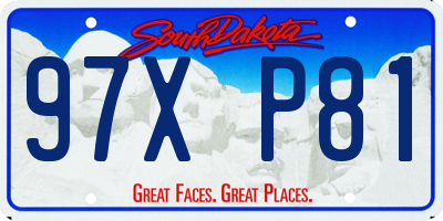 SD license plate 97XP81