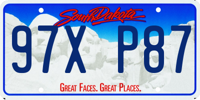 SD license plate 97XP87