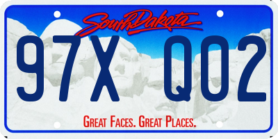 SD license plate 97XQ02