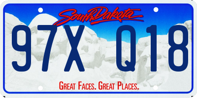 SD license plate 97XQ18